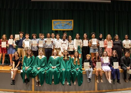 Onondaga Students Inducted to National Honor Society and National Junior Honor Society
