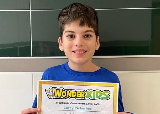Wheeler Fifth Grader Named WonderKid in “Future Scientist” Category